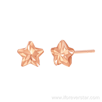 Solid 18K Rose Gold Ball Earring Studs